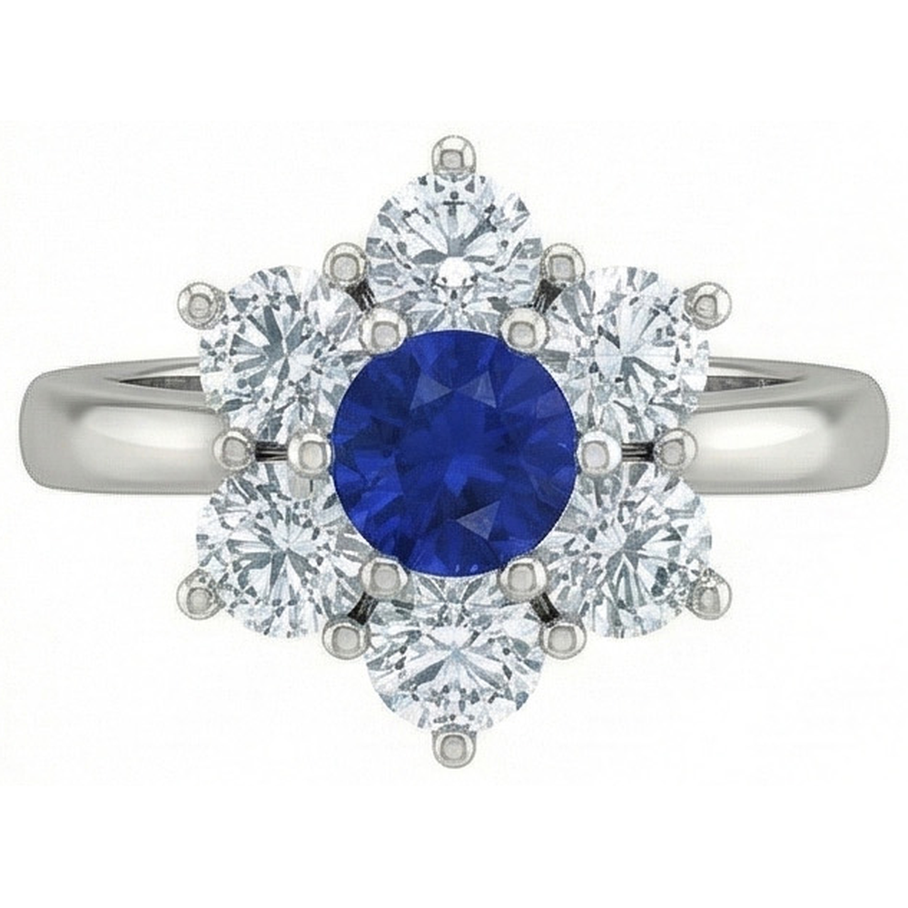 echter round diamant 4Karat ring Seitenansicht