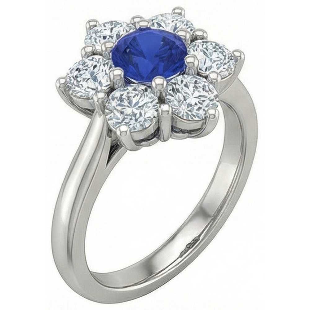 echter round diamant 4Karat ring Draufsicht