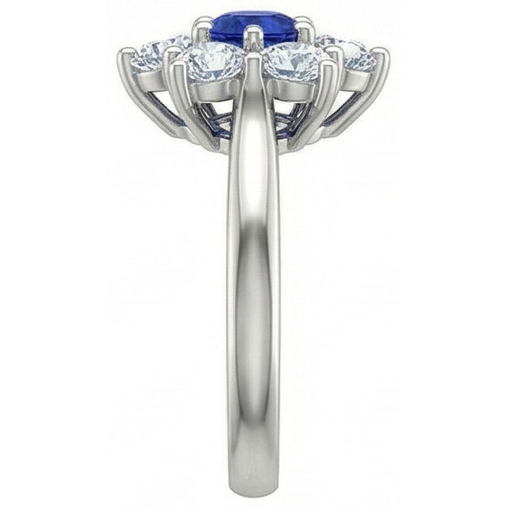 echter round diamant 4Karat ring Profilansicht