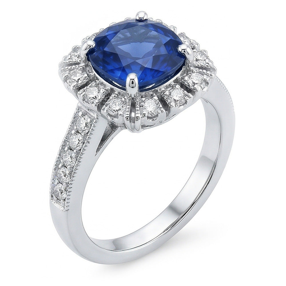 echter round diamant 3.20Karat ring Draufsicht