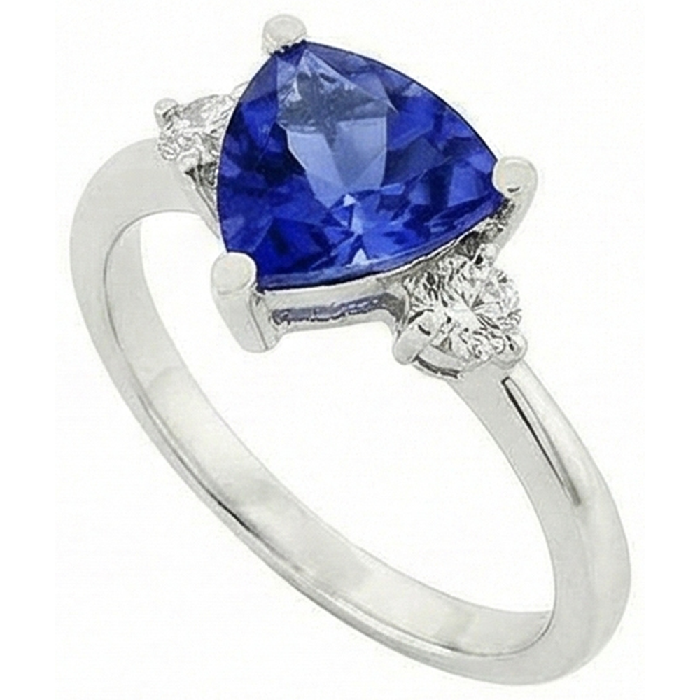 echter trillion saphir 5Karat ring Detailansicht