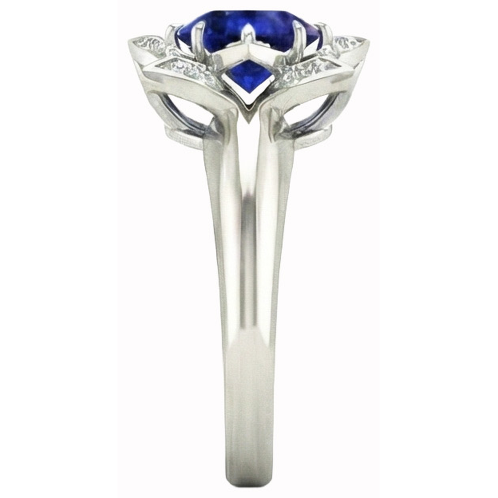 Sri Lanka Saphir & Diamant Ehering 2,50 Karat Weißgold 14K