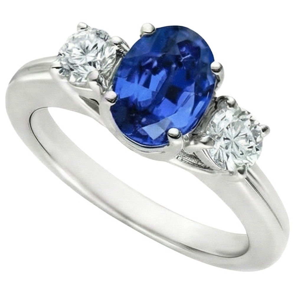 echter oval diamant 3Karat ring Vorderansicht