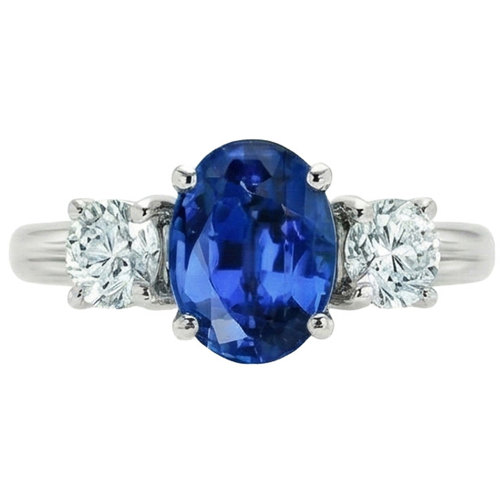 echter oval diamant 3Karat ring Seitenansicht