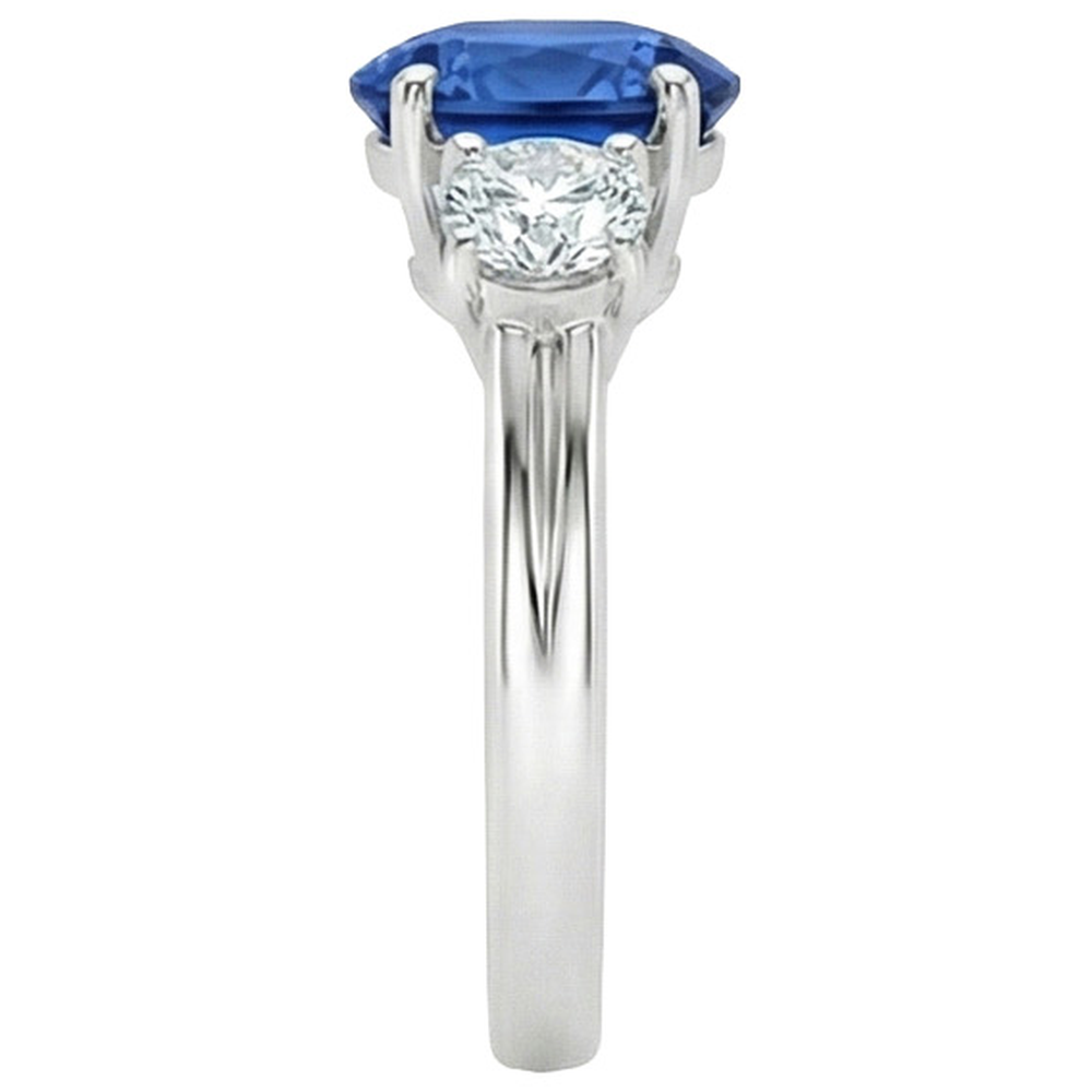 echter oval diamant 3Karat ring Profilansicht
