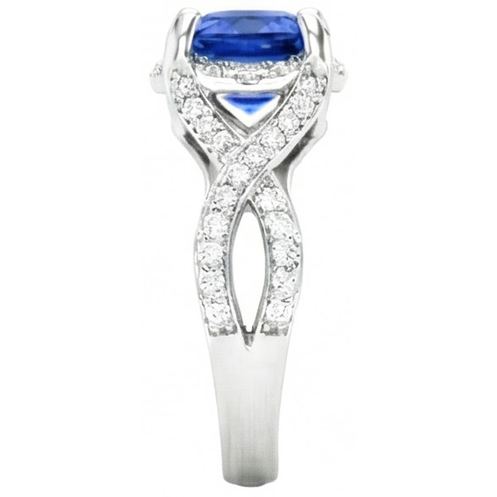 echter round diamant 4.50Karat ring Profilansicht