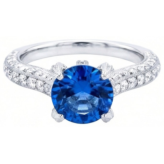echter round diamant 4.50Karat ring Seitenansicht