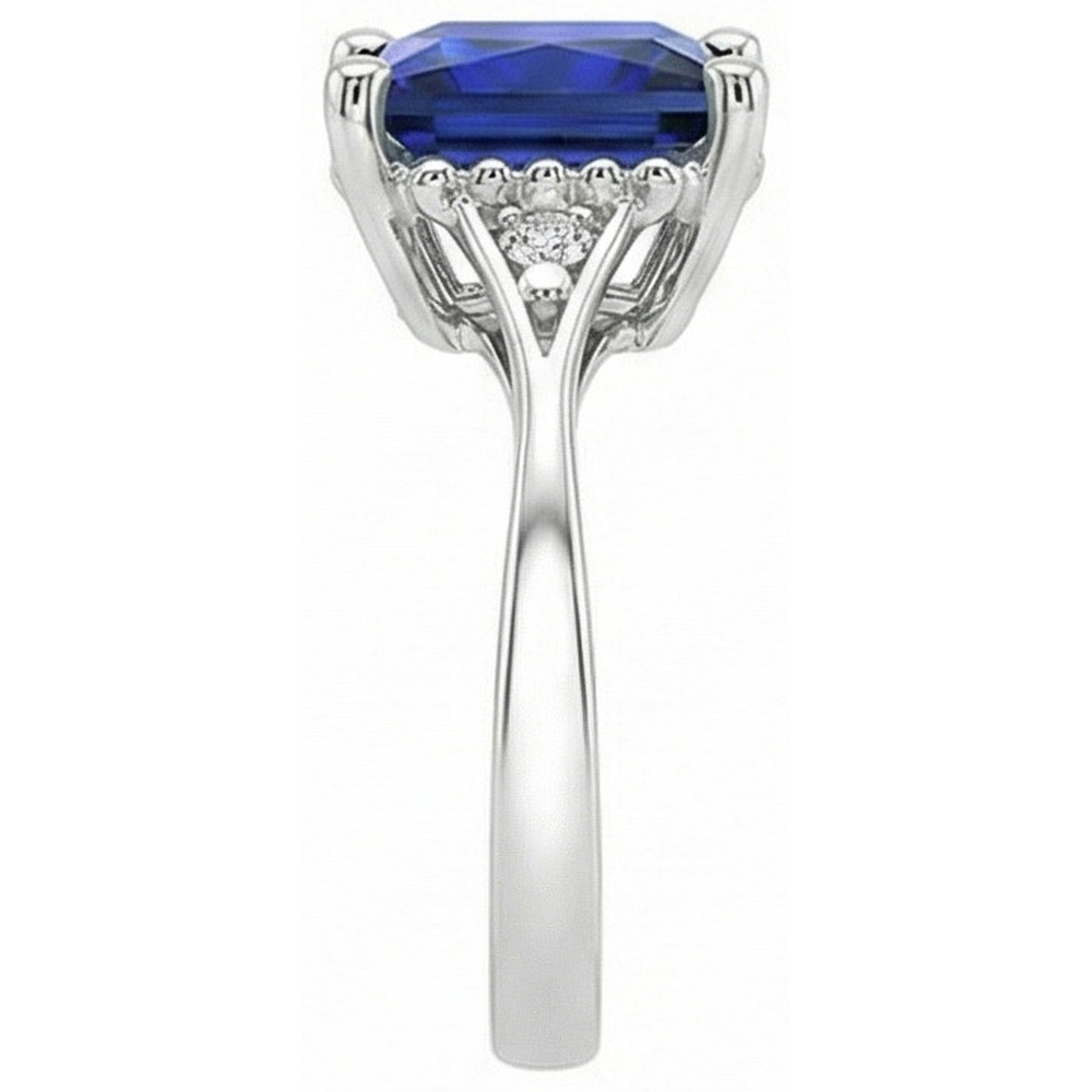 echter round diamant 3.75Karat ring Profilansicht