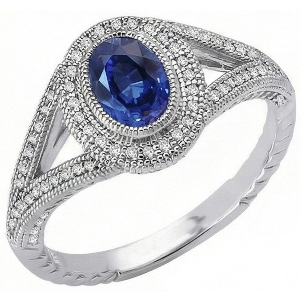 echter oval diamant 3.50Karat ring Draufsicht