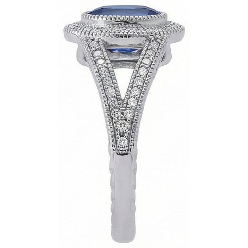 echter oval diamant 3.50Karat ring Profilansicht