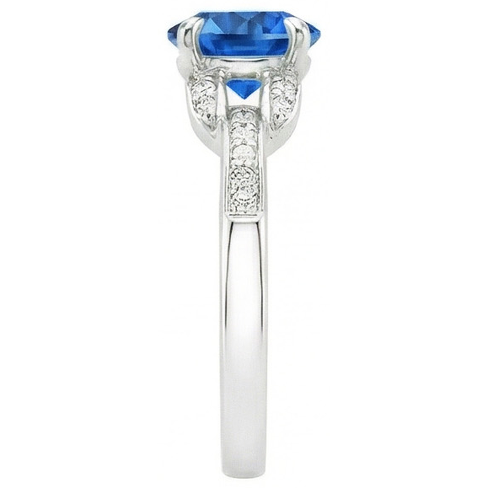 echter round diamant 2.90Karat ring Profilansicht