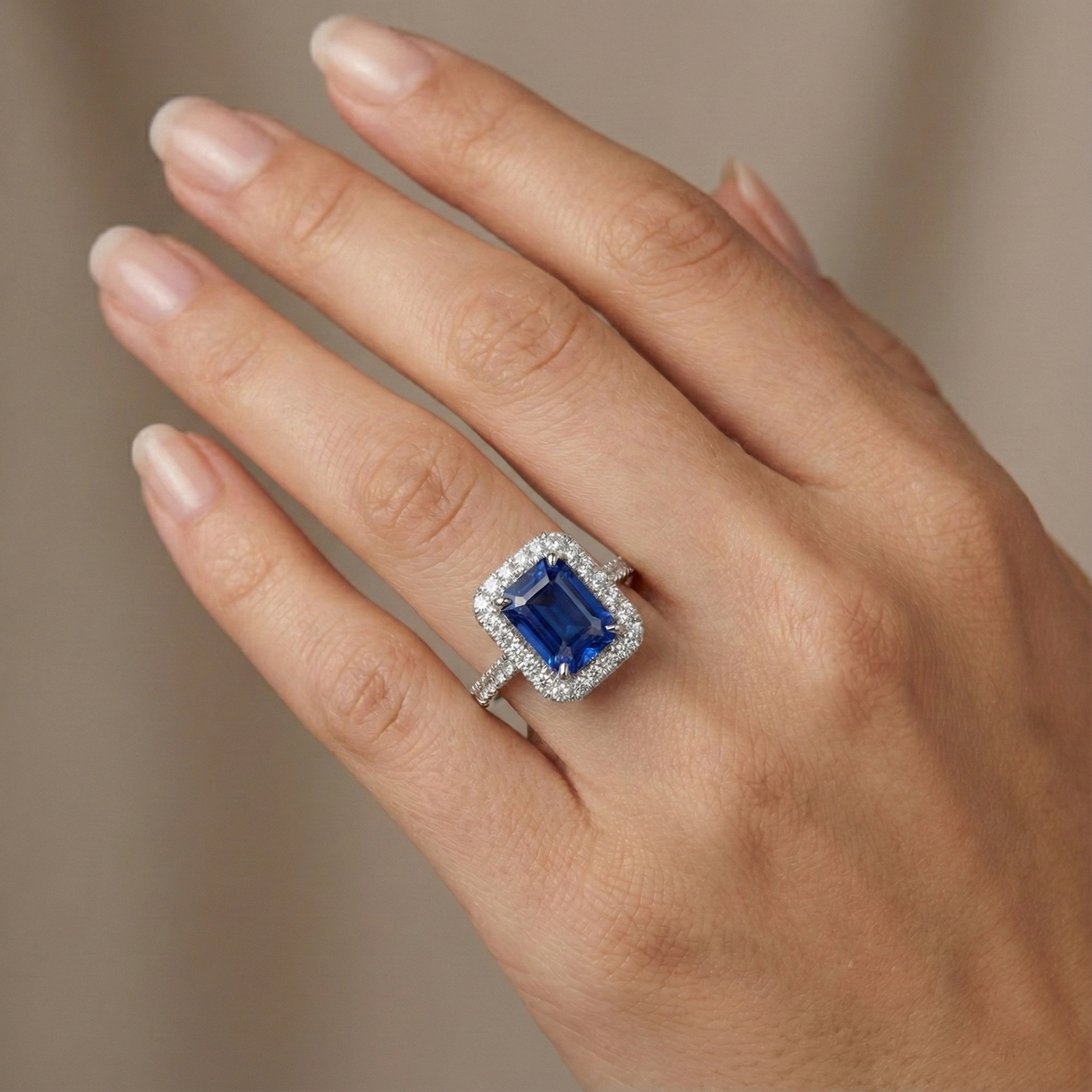 echter round diamant 4.30Karat ring Band Detail