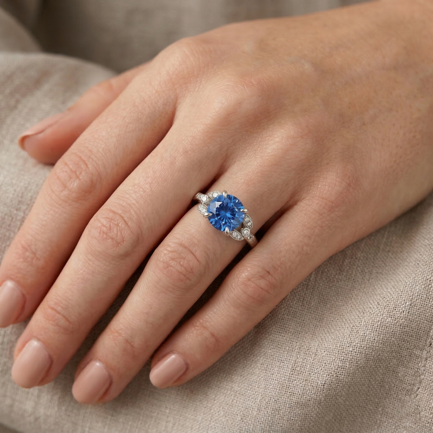 echter round diamant 2.90Karat ring mit Diamantbesatz