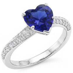 Srilanka Saphir Edelstein Ring Herzschliff 2,50 Karat Natürlicher Diamants ( nicht im Labor gezüchtet )chmuck