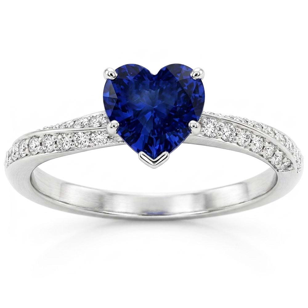Srilanka Saphir Edelstein Ring Herzschliff 2,50 Karat Natürlicher Diamants ( nicht im Labor gezüchtet )chmuck
