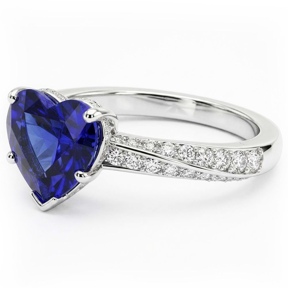 Srilanka Saphir Edelstein Ring Herzschliff 2,50 Karat Natürlicher Diamants ( nicht im Labor gezüchtet )chmuck