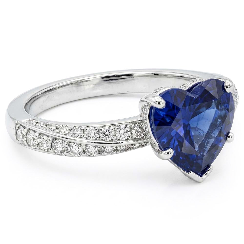 Srilanka Saphir Edelstein Ring Herzschliff 2,50 Karat Natürlicher Diamants ( nicht im Labor gezüchtet )chmuck