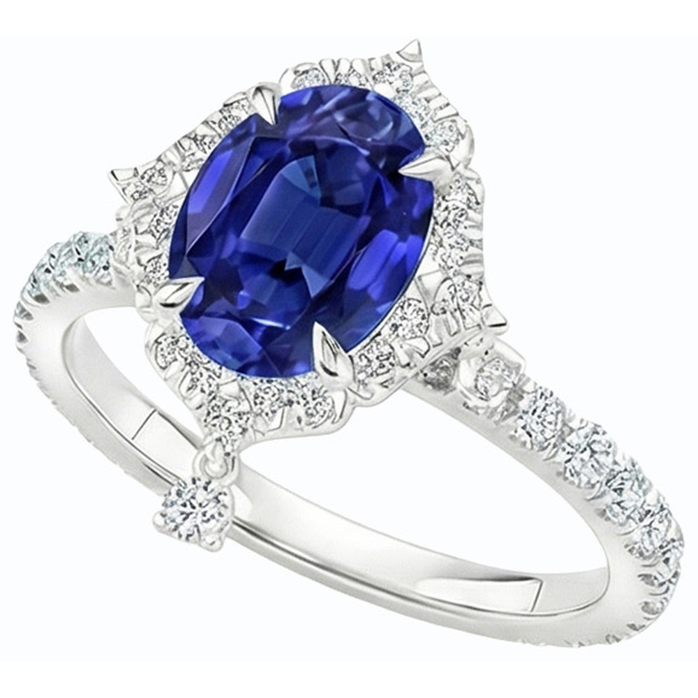 echter oval diamant 6Karat ring Seitenansicht