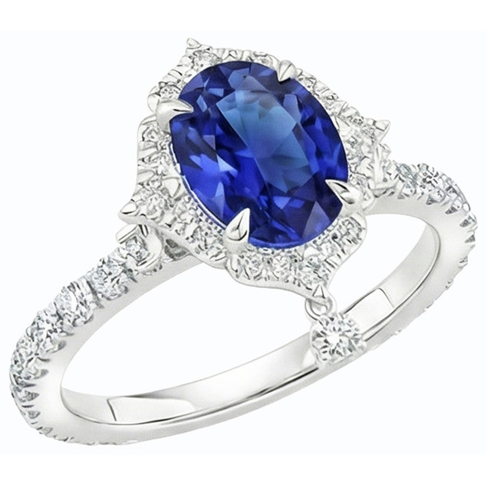 echter oval diamant 6Karat ring Detailansicht