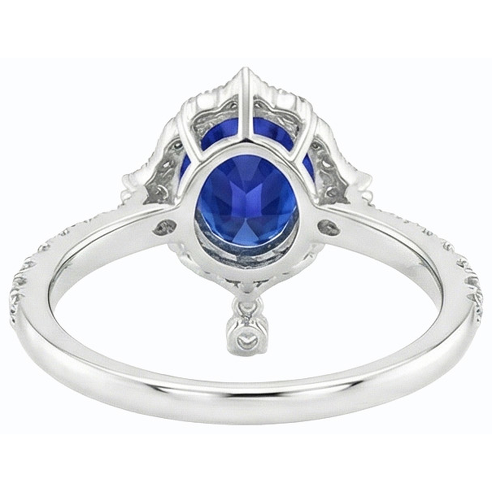 echter oval diamant 6Karat ring Profilansicht