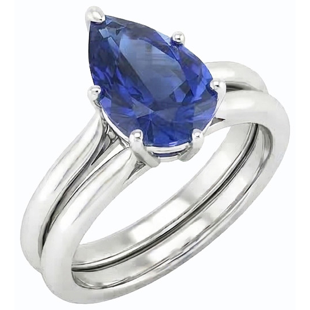 echter pear diamant 2Karat ring Detailansicht