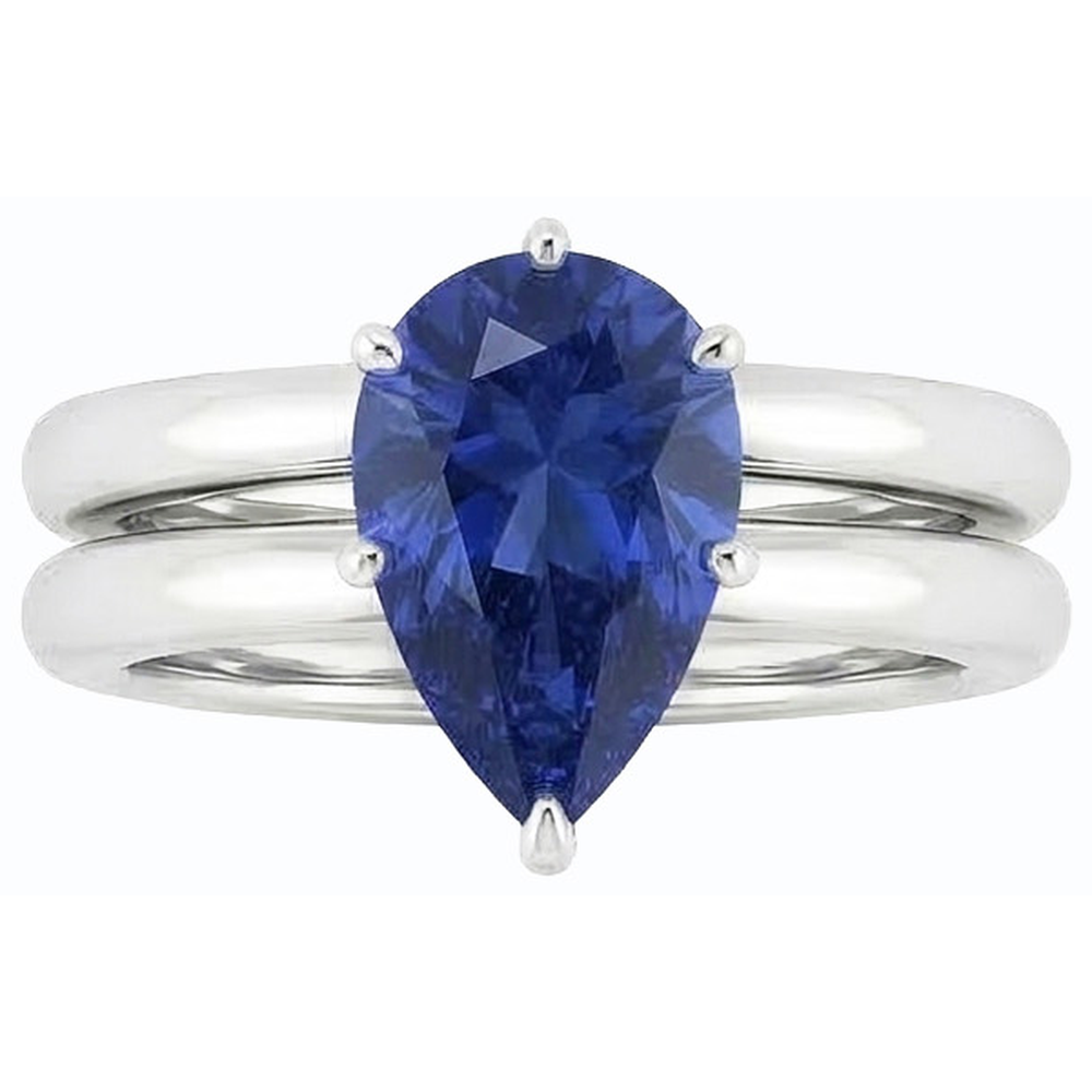 echter pear diamant 2Karat ring Draufsicht