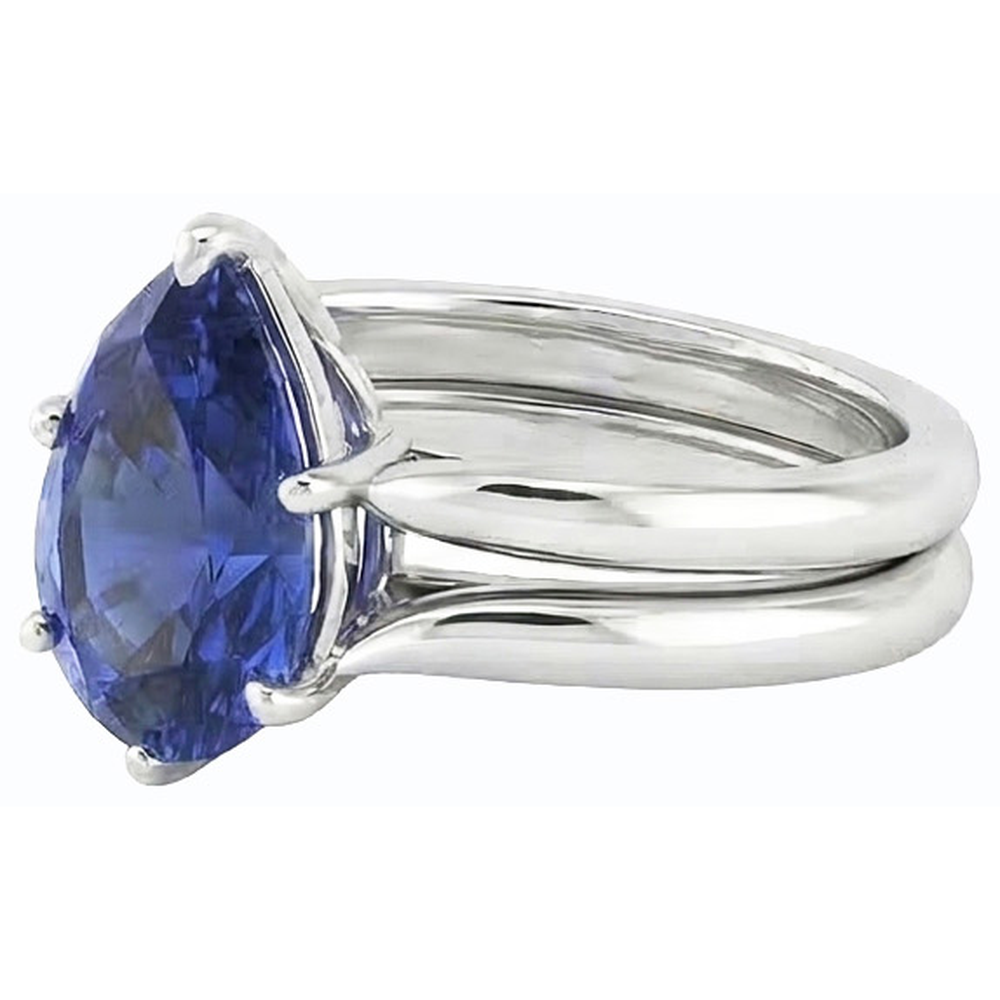 echter pear diamant 2Karat ring Profilansicht