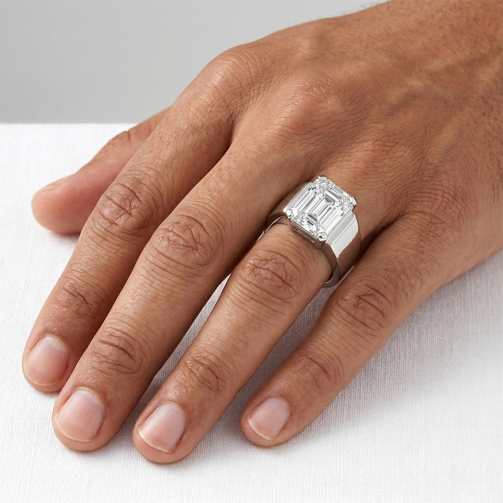 Strahlender IGI-Zertifiziert Edler Diamant Herren-Ring – 4 Karat