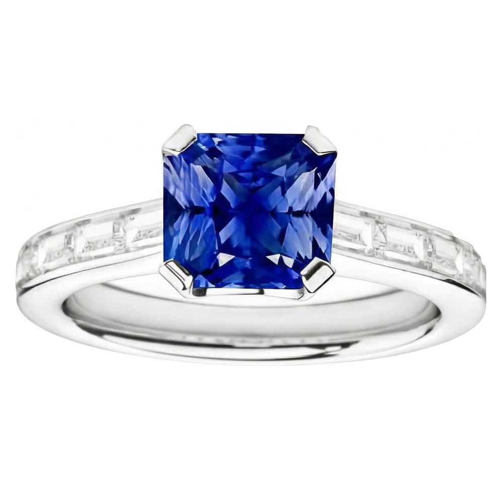 echter asscher diamant 2Karat ring Detailansicht