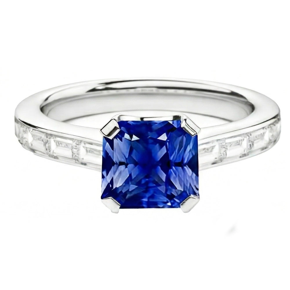 echter asscher diamant 2Karat ring Draufsicht