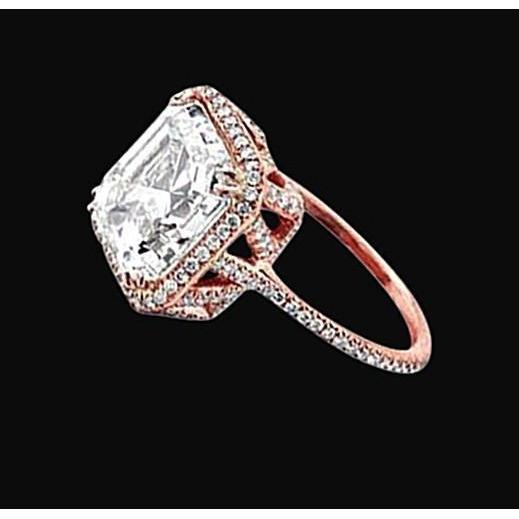 Strahlender Natürliche Diamant-Verlobungsring Fancy Halo 3,51 Ct. Roségold 14K