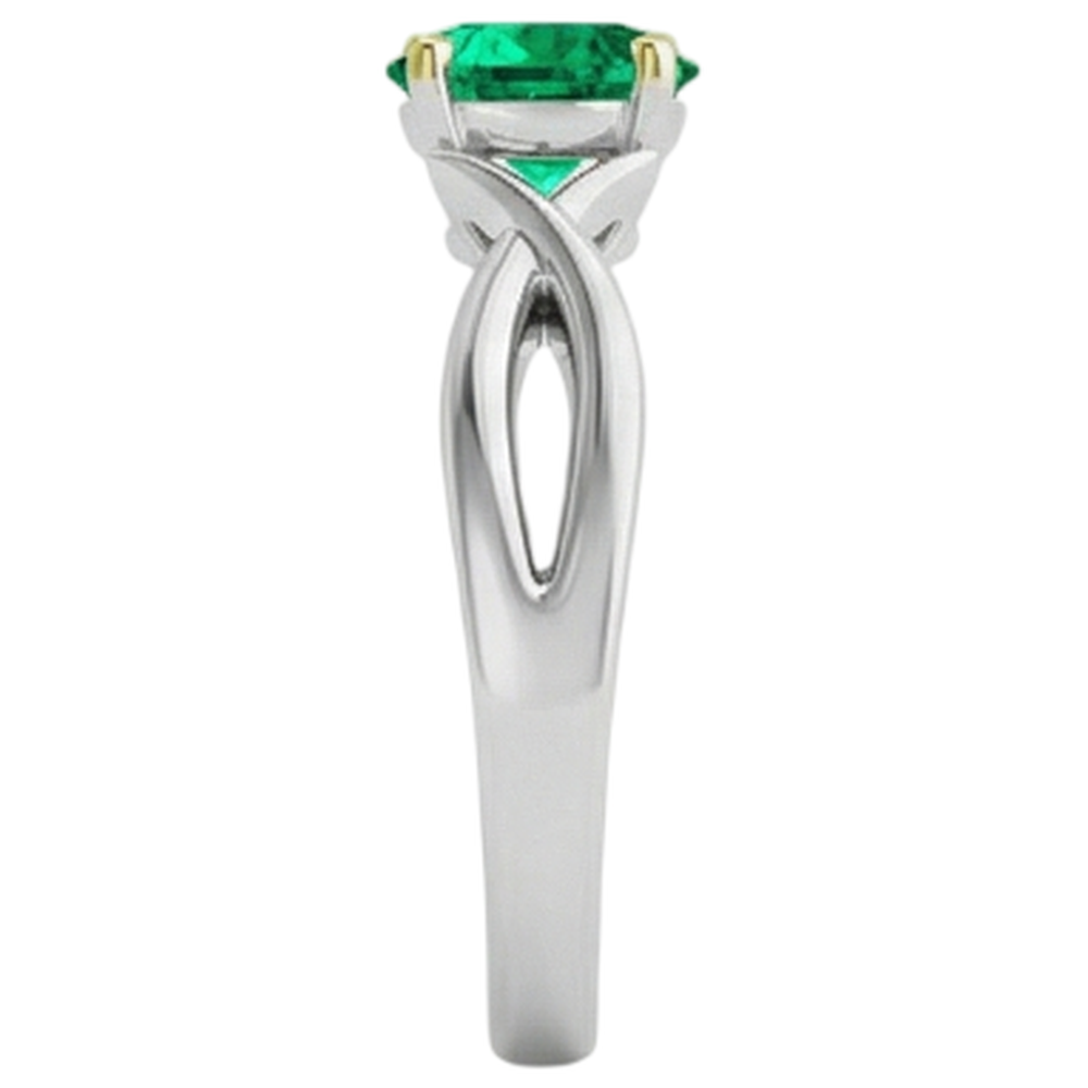 Erdgewonnener Smaragd Schmuckstein-Ring – Draufsicht