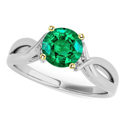 2 Karat Smaragd Schmuckstein-Ring in Bicolor 14K Gold