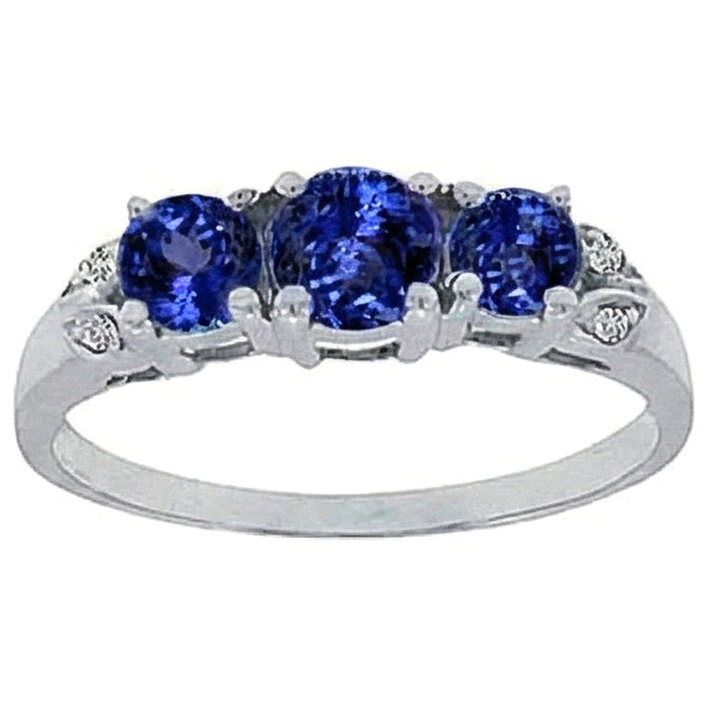 Tansanit AAA runder Diamant 2,75 Karat Ring Edelsteinschmuck