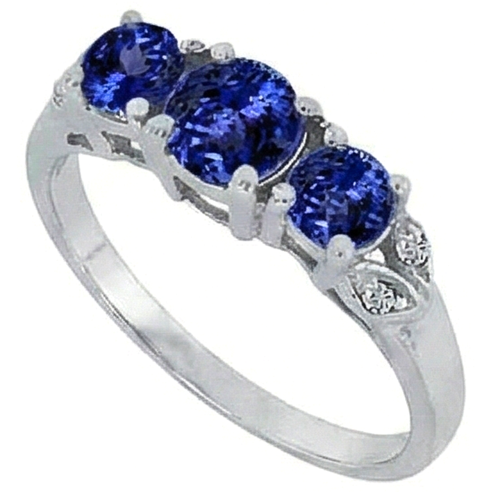 Tansanit AAA runder Diamant 2,75 Karat Ring Edelsteinschmuck