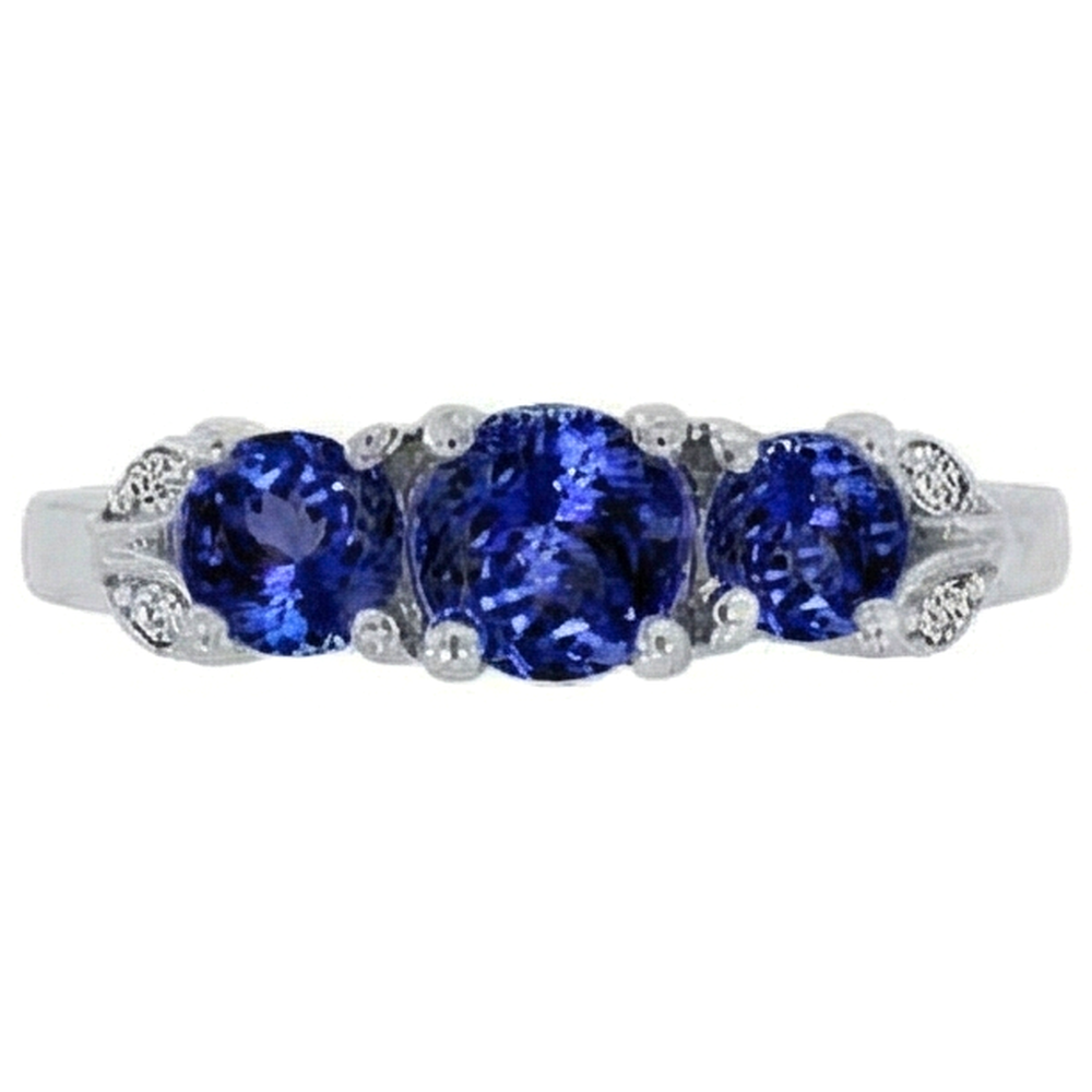 Tansanit AAA runder Diamant 2,75 Karat Ring Edelsteinschmuck