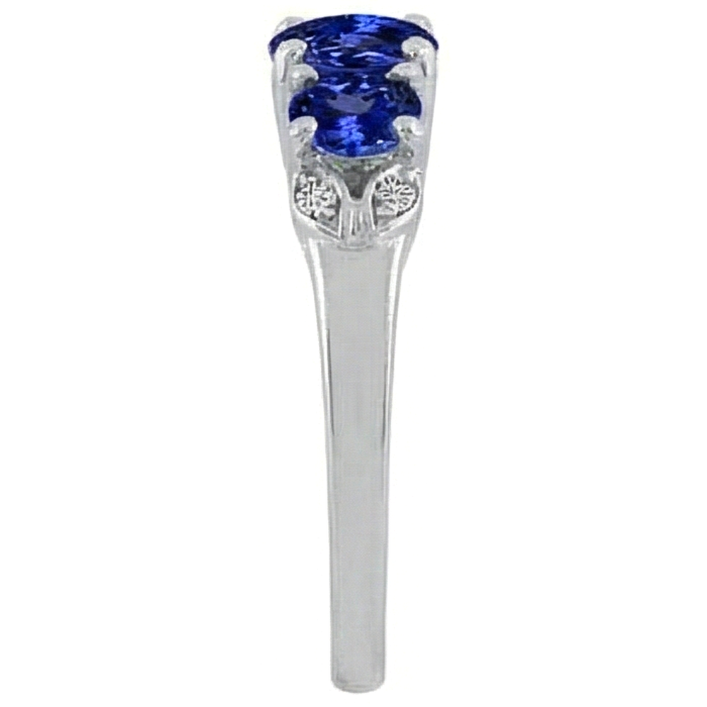 Tansanit AAA runder Diamant 2,75 Karat Ring Edelsteinschmuck
