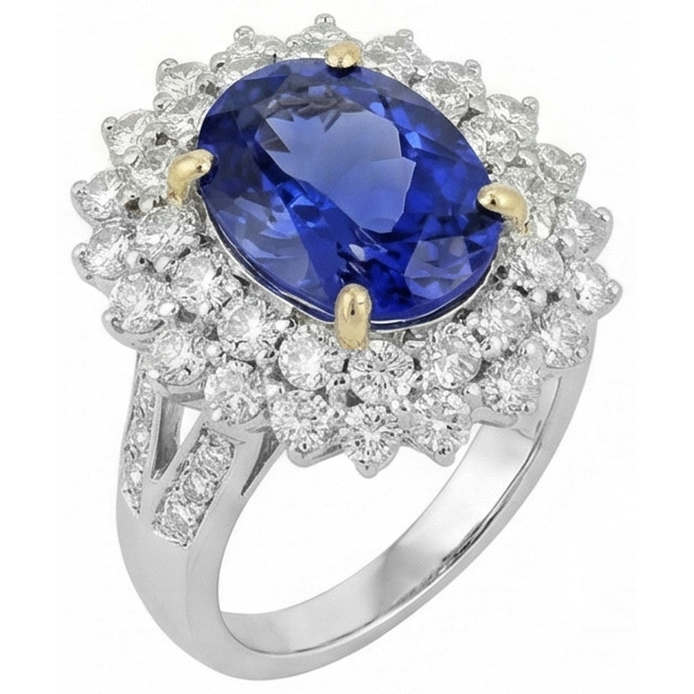 echter oval diamant 14.00Karat ring Detailansicht