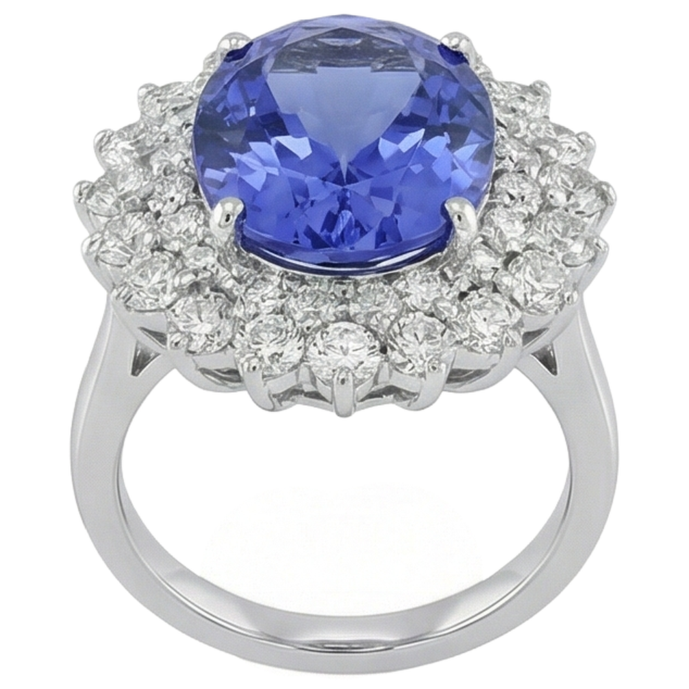 echter oval tansanit 6.75Karat ring Detailansicht