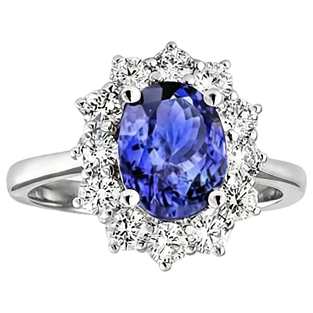 echter oval diamant 2Karat ring Seitenansicht