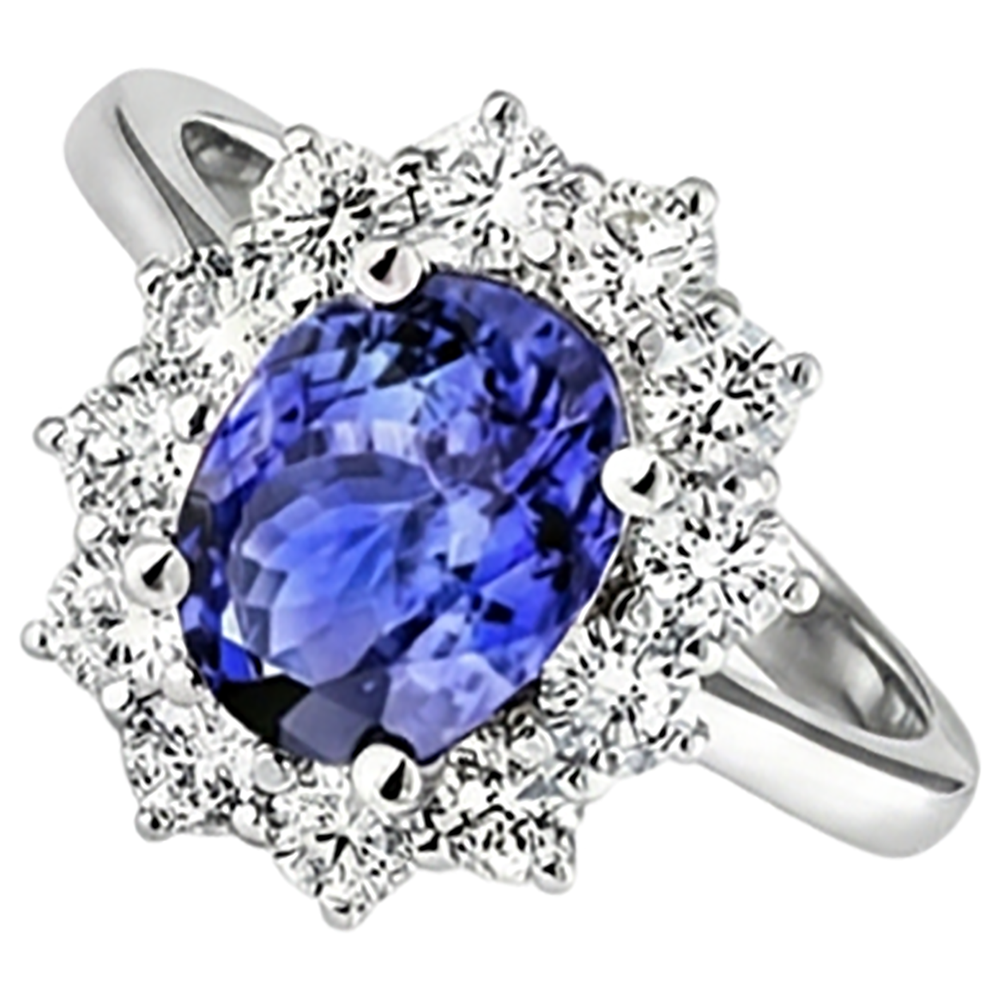 echter oval diamant 2Karat ring Detailansicht