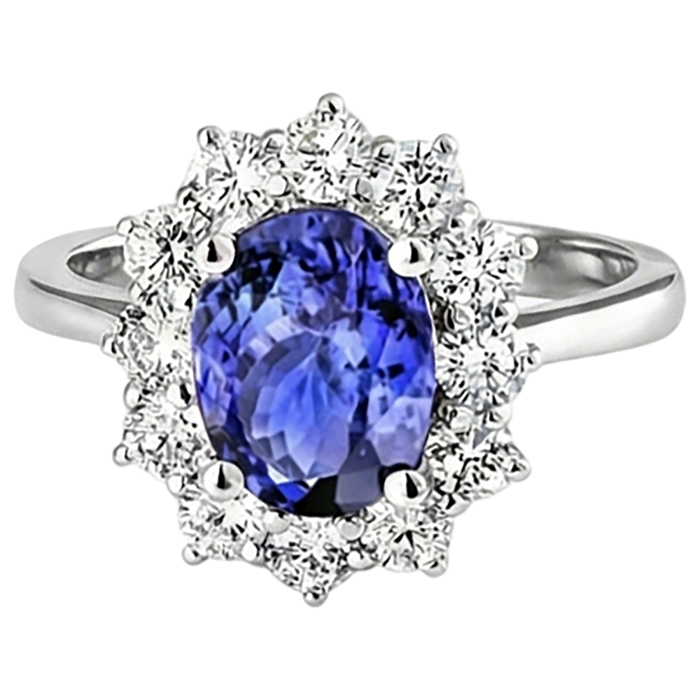 echter oval diamant 2Karat ring Draufsicht