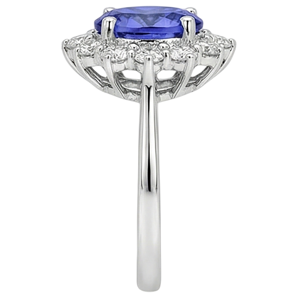 echter oval diamant 2Karat ring Profilansicht