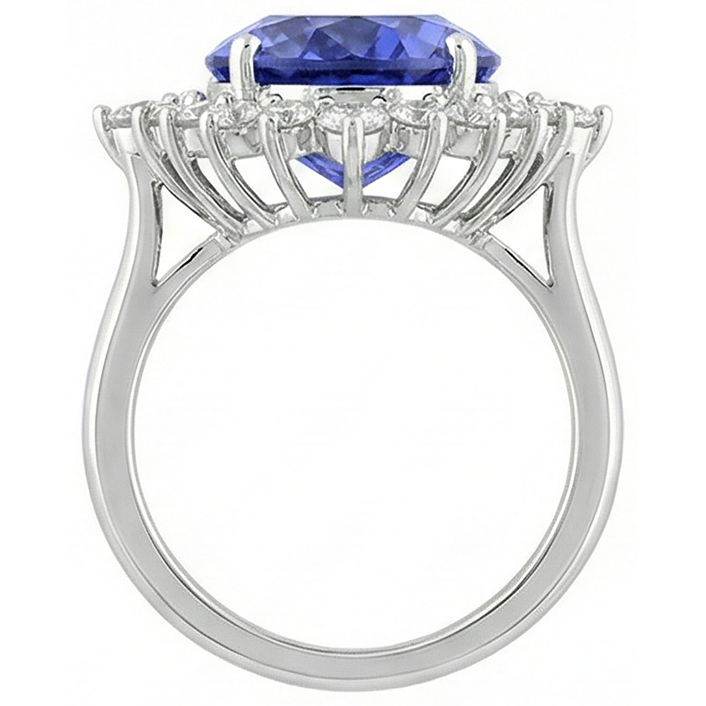 Tansanit Oval Diamant Verlobungsring 8.50 Karat Edelstein Schmuck Neu