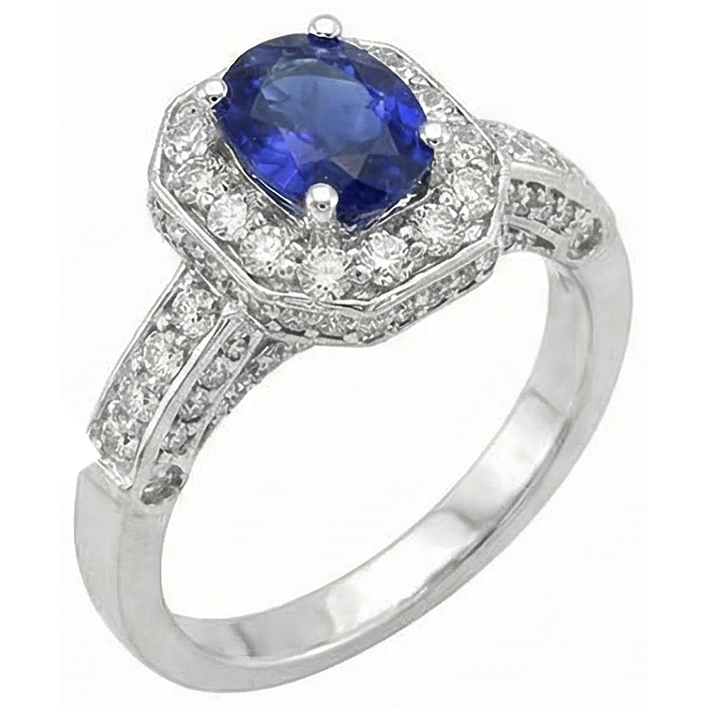 echter oval tansanit 3.61Karat ring Draufsicht