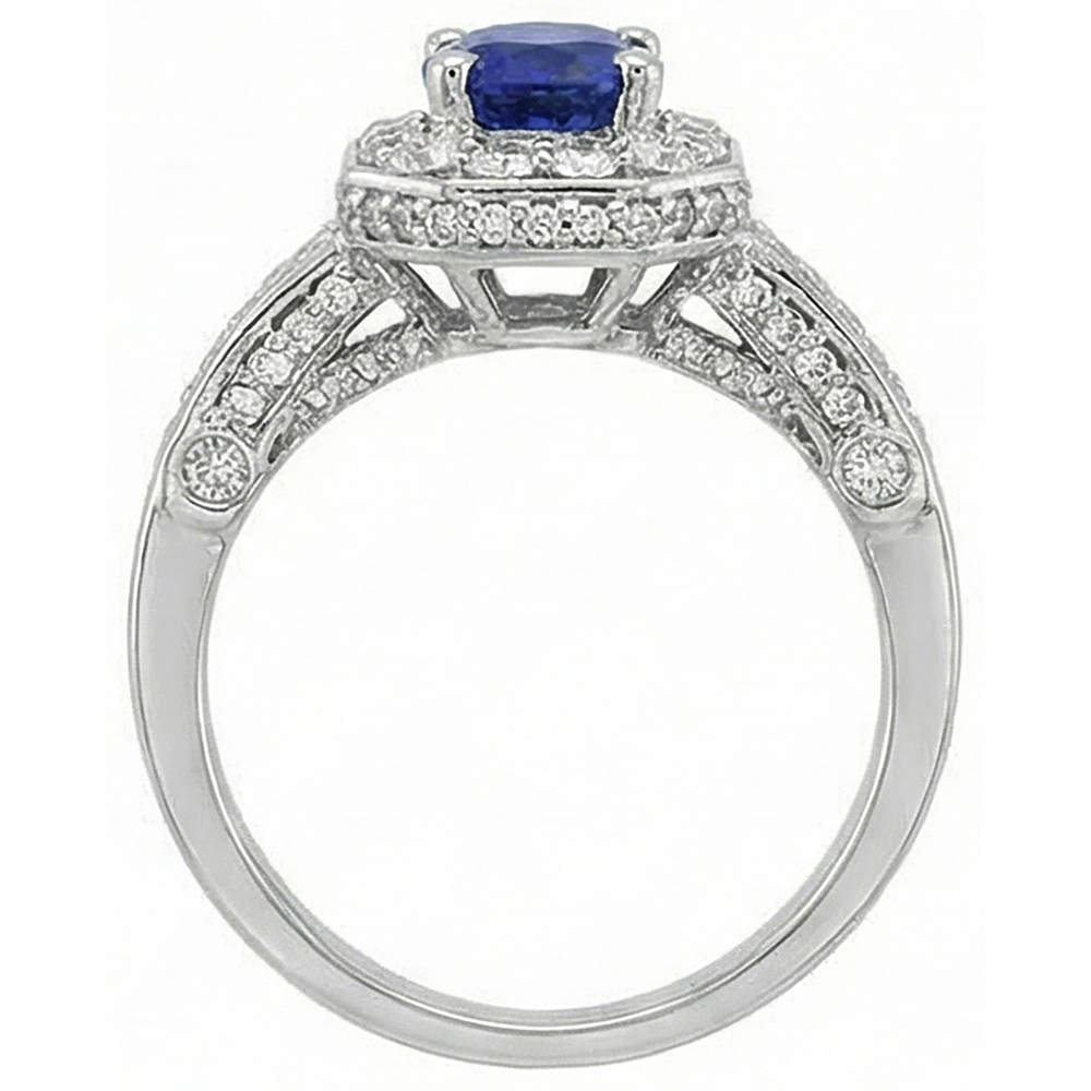 echter oval tansanit 3.61Karat ring auf Weiß