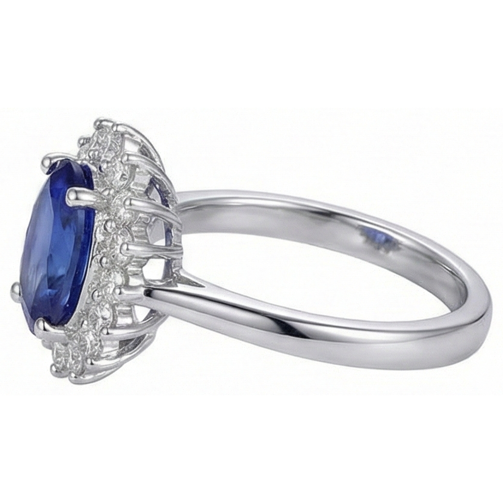 echter oval tansanit 4.00Karat ring Detailansicht