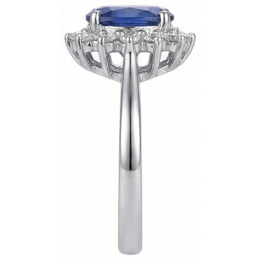 echter oval tansanit 4.00Karat ring Draufsicht