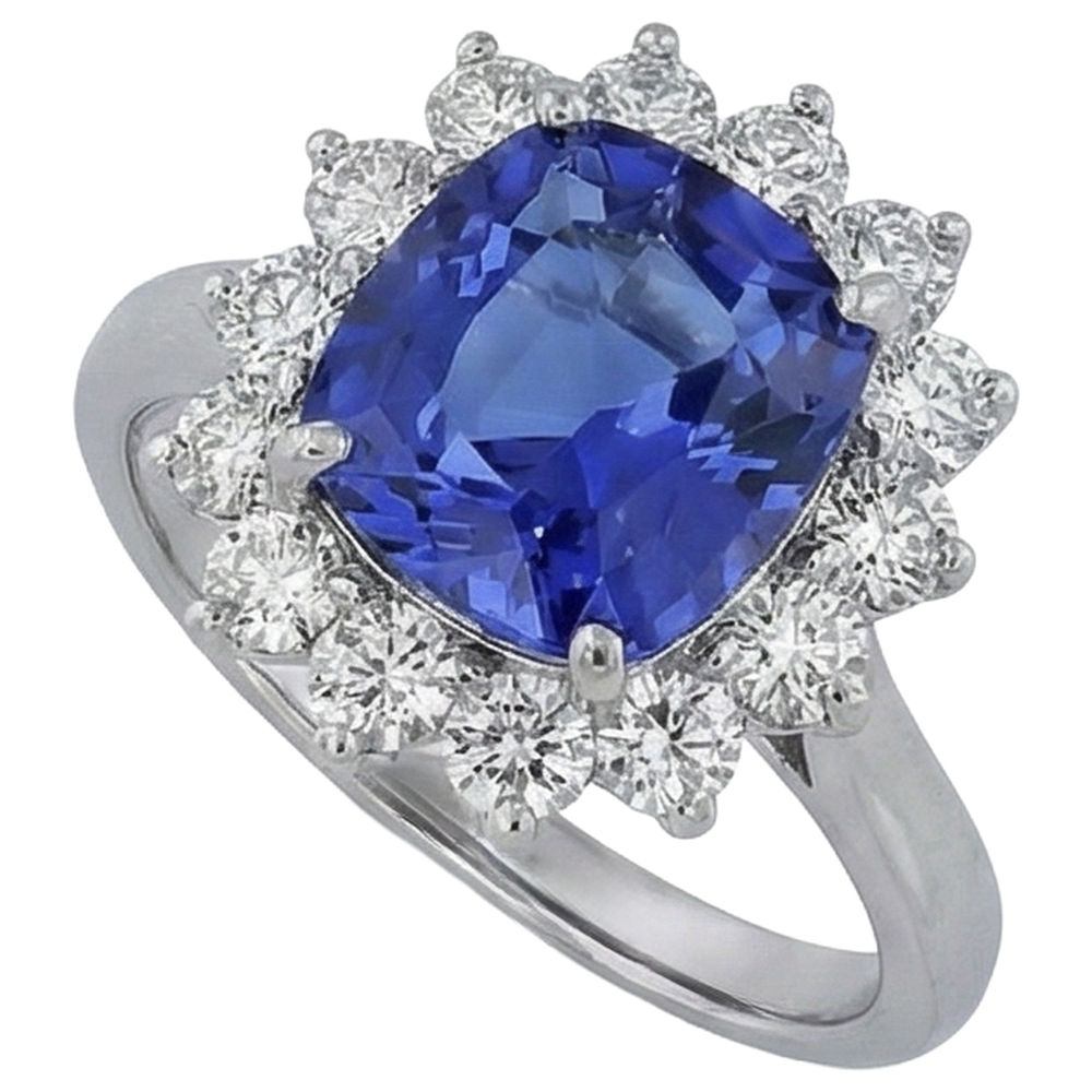 echter asscher diamant 4.50Karat ring Draufsicht