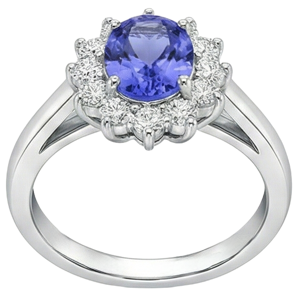 echter oval tansanit 6.50Karat ring Detailansicht